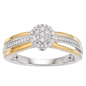 Sterling Silver 1/6 Ct. Diamond Cluster Halo Ring